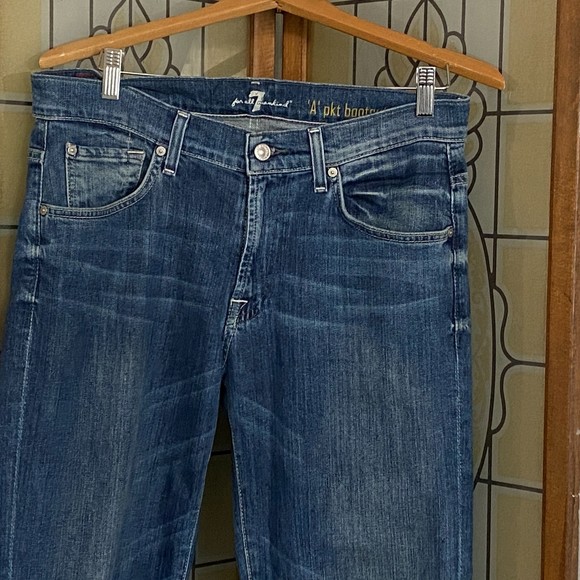 7 For All Mankind 'A' Pocket Bootcut/Flare Dark Wash Jeans Size 32 - Picture 4 of 13